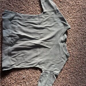 Gray Long Sleeve Top